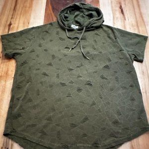 Boys Liegou Camo Green Shortsleeve Hooded Shirt